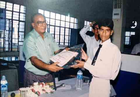 Receiving Award by Sir N.K. Sinha, General Manager, Central Bank of India